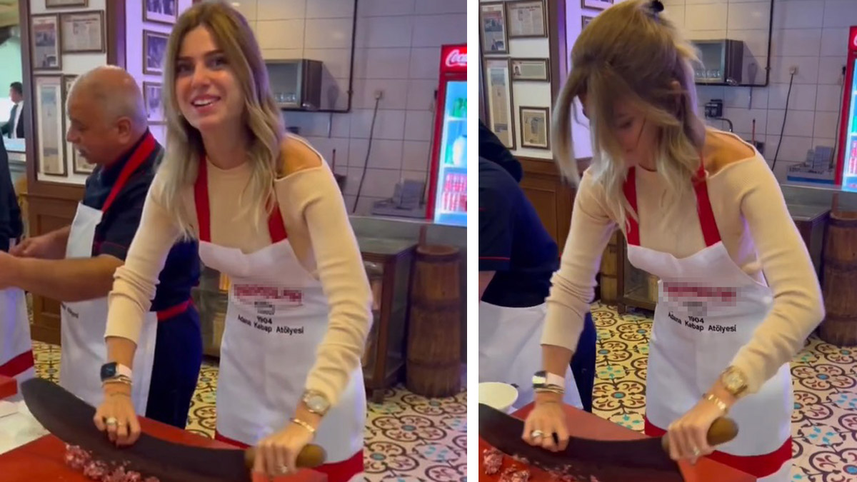 Yeni gelin Adana kebabı yapmayı öğrendi