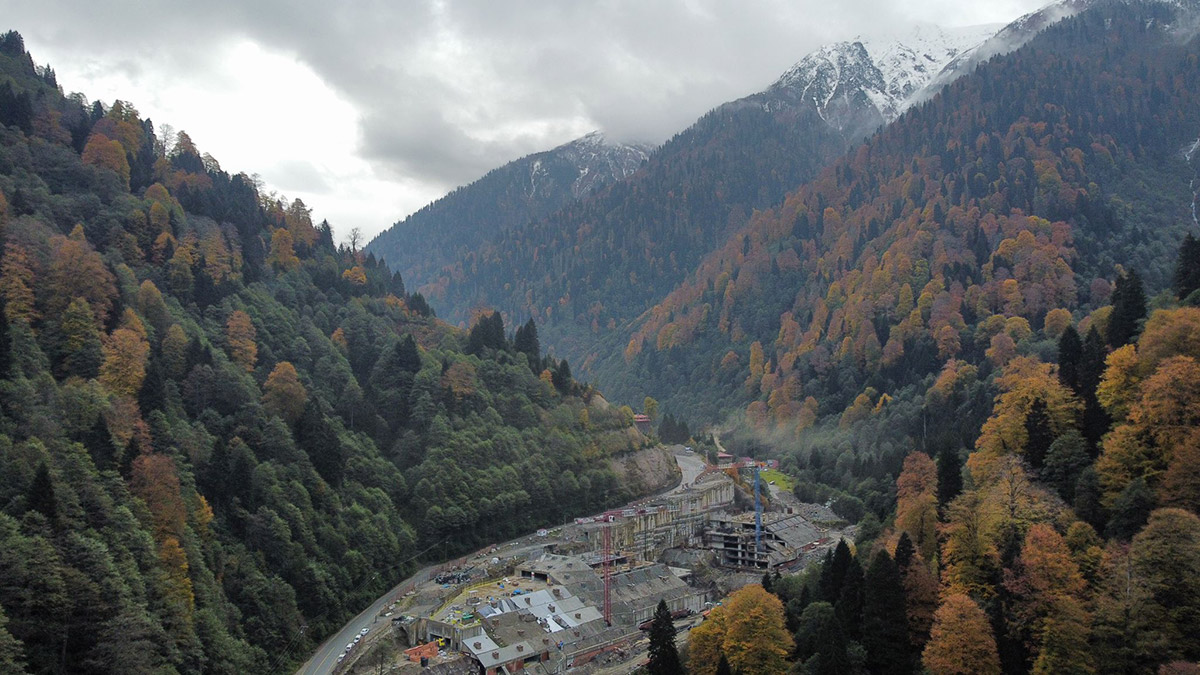 Ayder Yaylası'nda otopark inşaatında sona gelindi