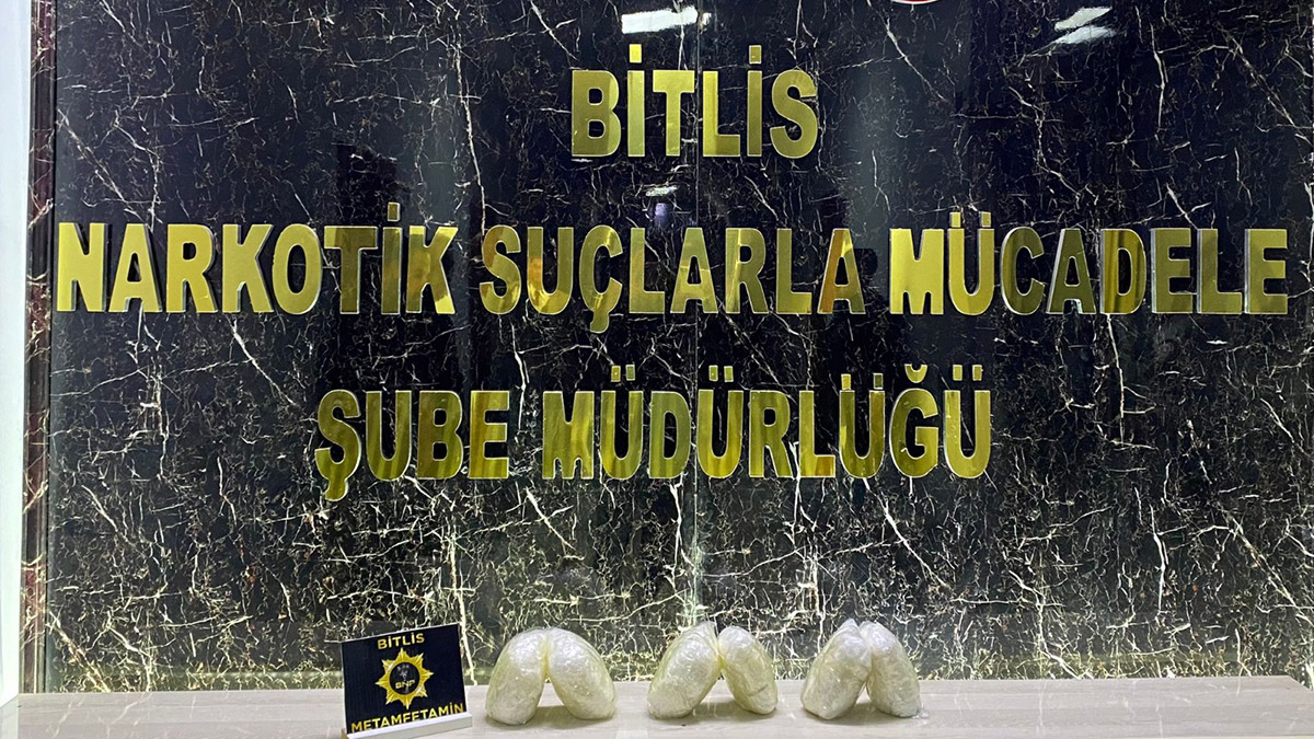 Bitlis'te 3 kilogram metamfetamin ele geçirildi