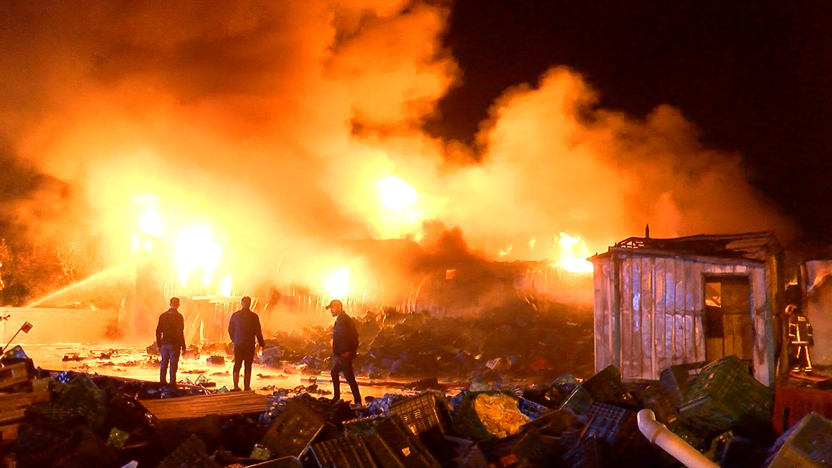 Bursa'da soğuk hava deposunda yangın