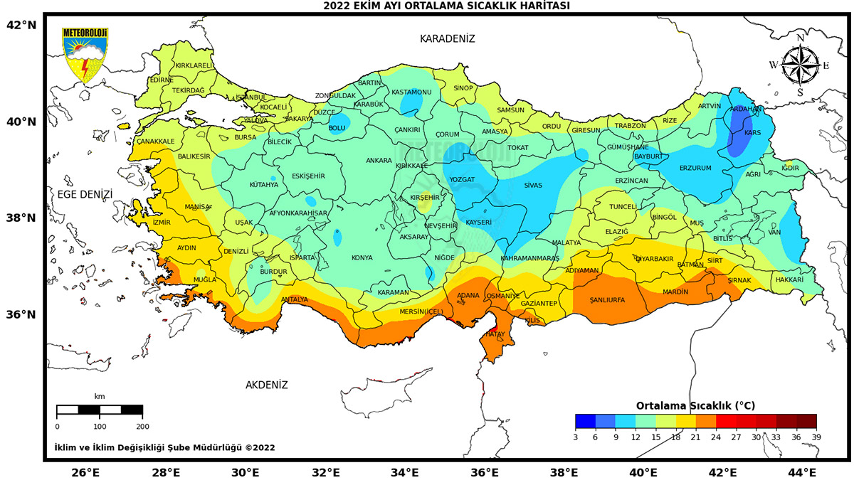 Meteoroloji Genel Müdürlüğü'nün 2022 yılı Ekim ayı sıcaklık raporuna göre, son 52 yılın en sıcak 12'nci ekim ayı yaşandı.