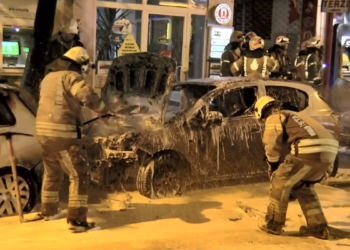 Otomobili saran alevler park halindeki diğer araçlara sıçradı