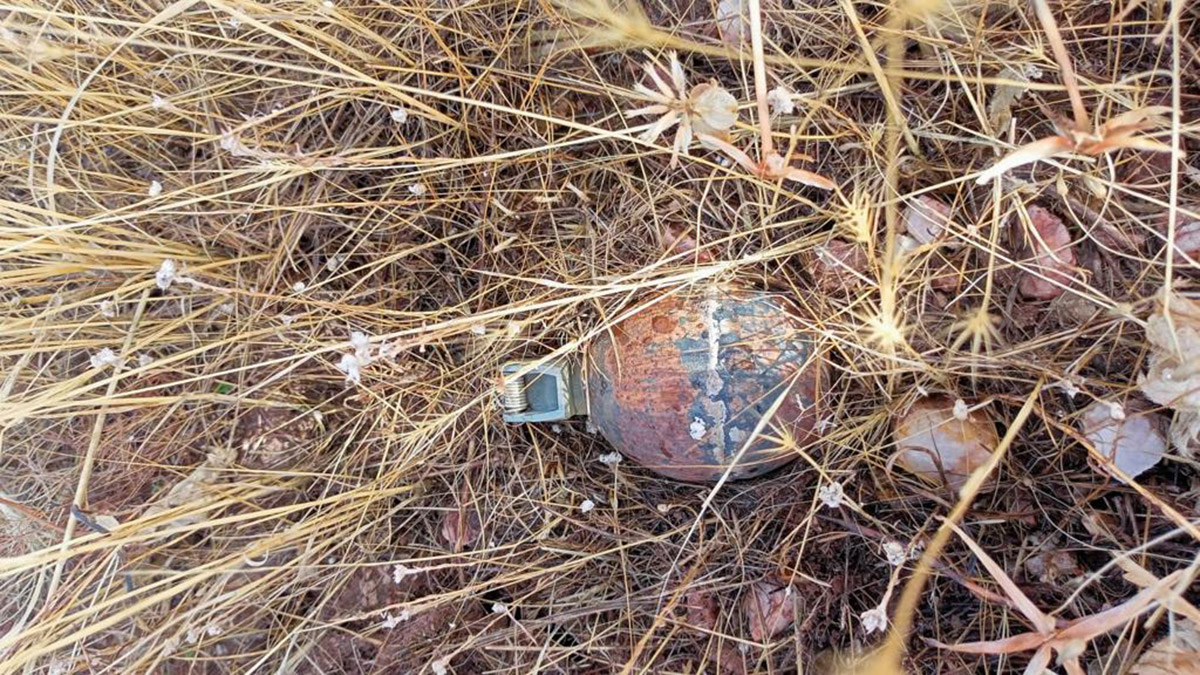 Operasyonda ele geçirilen el bombası imha edildi