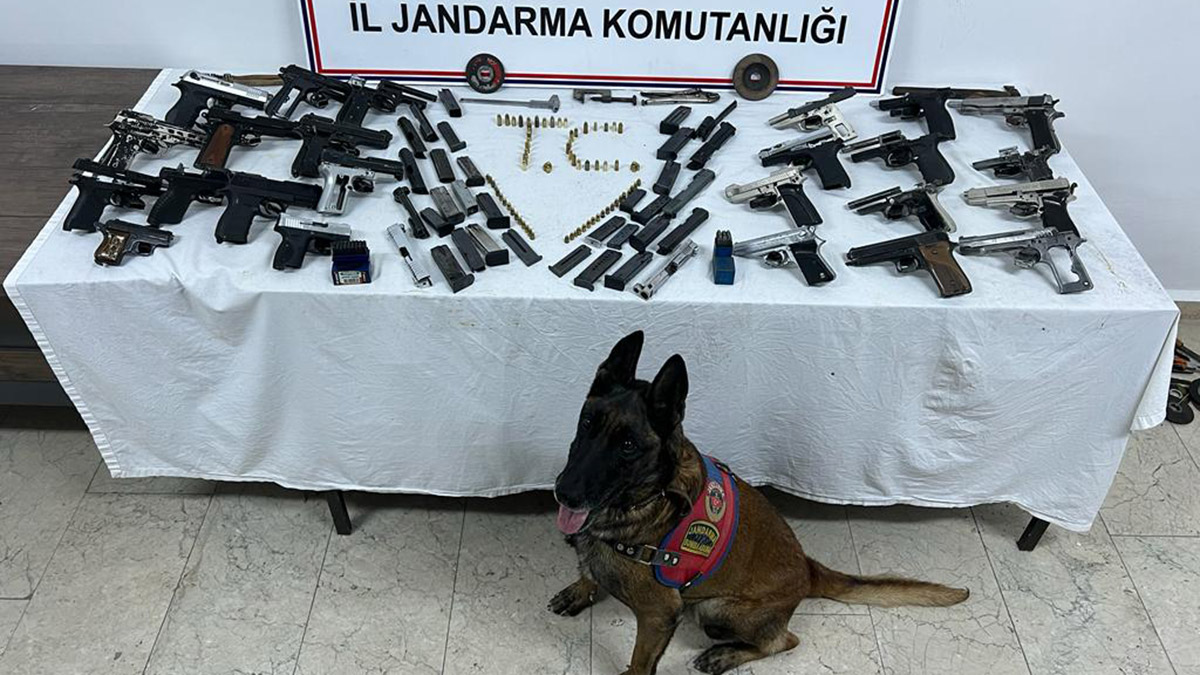Osmaniye'de evde 24 ruhsatsız tabanca ele geçirildi