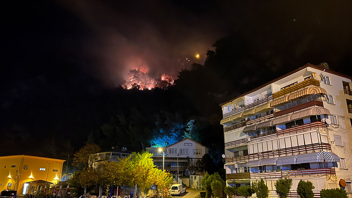 İnkum tatil beldesinde ormanda yangın