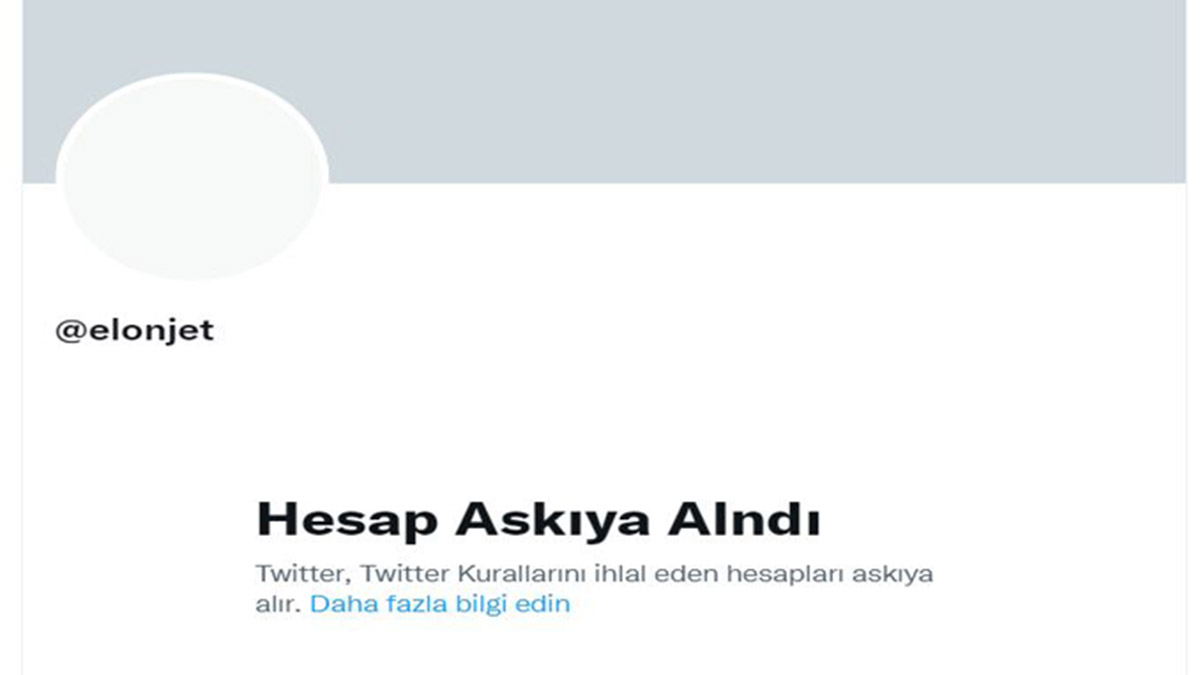 Elon Musk, 'Elonjet' adlı hesabı askıya aldı