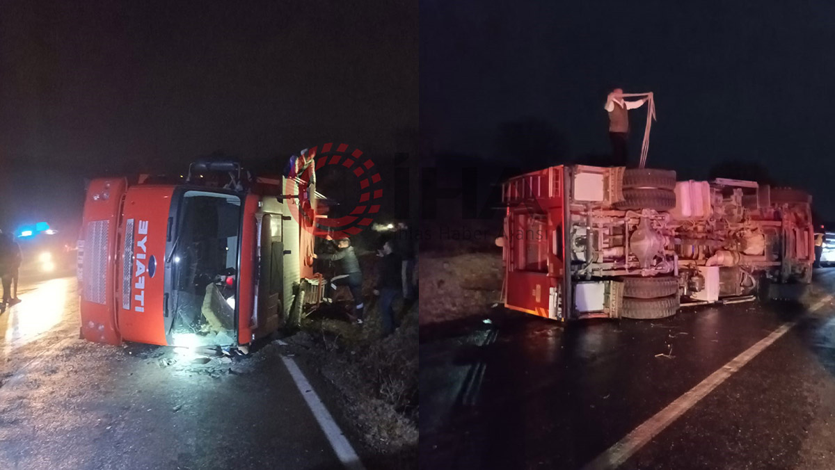 İhbara giden itfaiye aracı devrildi; 3 yaralı