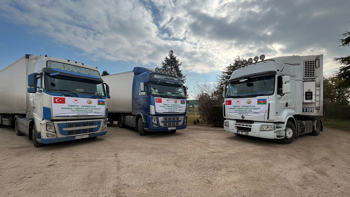 Karabağ Cebrail Dostluk Ormanı için fidanlar yola çıktı