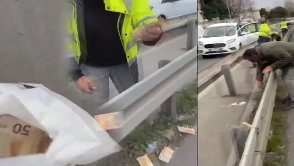 Kuryenin düşürdüğü 150 bin euro yola saçıldı