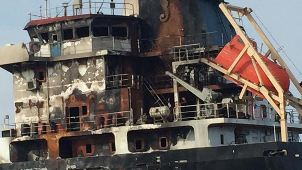 Sinop'taki gemi yangınında ağır yaralanan Mısırlı öldü