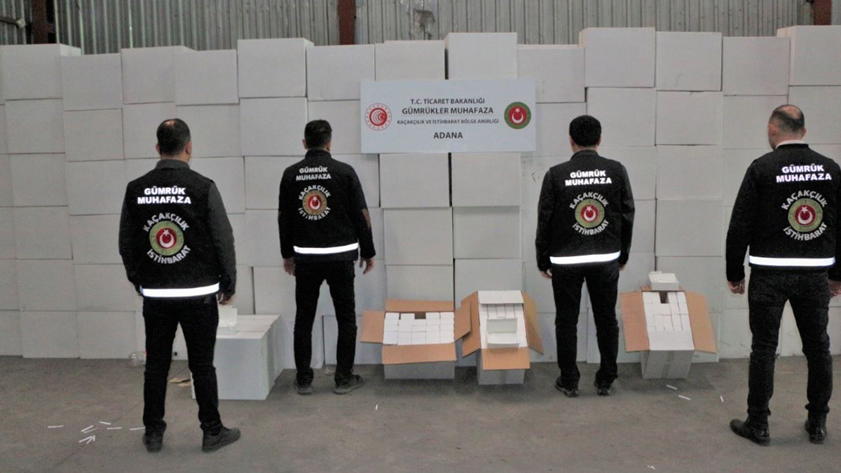 Adana'da 20 milyon 500 bin boş makaron ele geçirildi