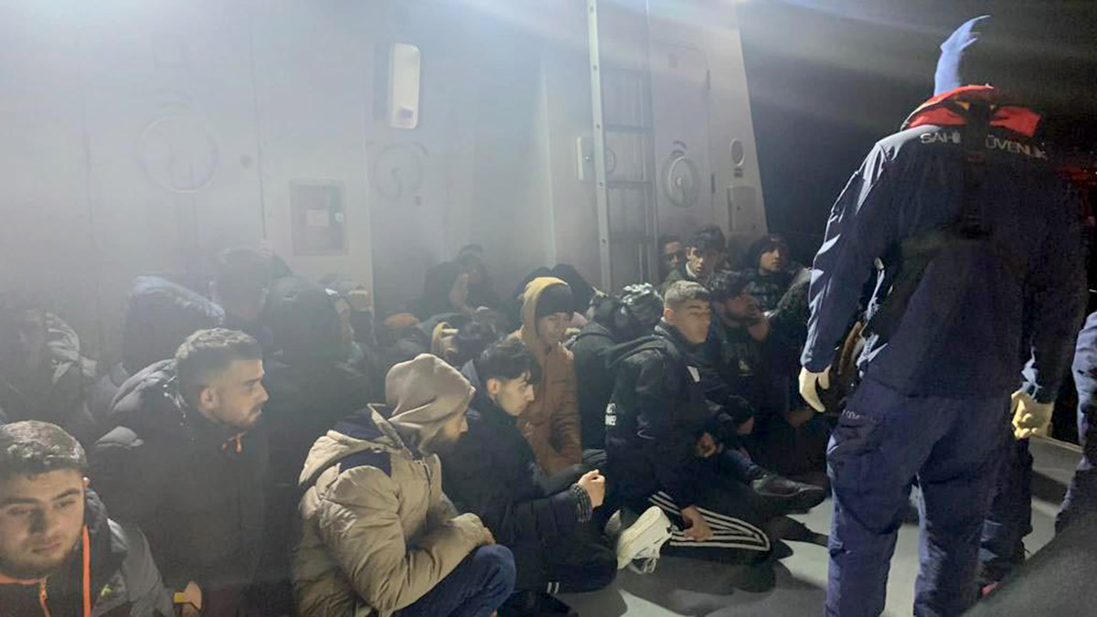 Bodrum'da 35 kaçak göçmen