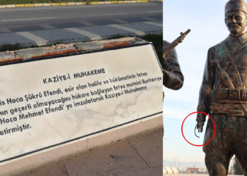 Burhaniye'deki Kuvayımilliye Anıtı'na saldırı