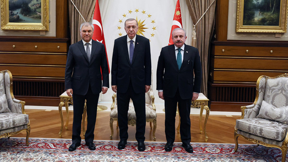 Erdoğan, Vyacheslav Volodin'i kabul etti