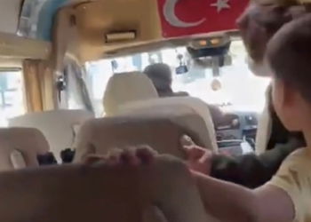 Okul servisi şoförü ile motosikletli kavgası çocukları korkuttu