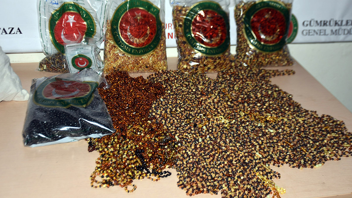 Edirne'de, Kapıkule Sınır Kapısı'nda piyasa değeri 1 milyon 30 bin lira olan trüf mantarı ile kehribar ele geçirilirken, 2 kişi gözaltına alındı.