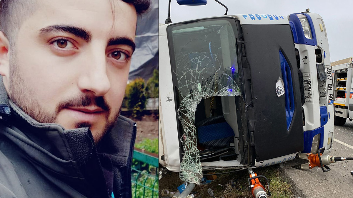 Sivas'ta nakliye kamyonu devrildi; 1 ölü