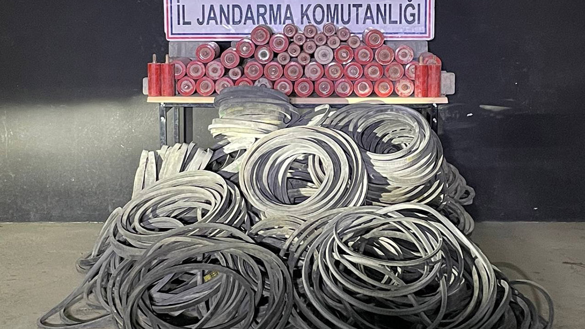 Taş ocağından konveyör rulosu ve makine kayışı hırsızlığı