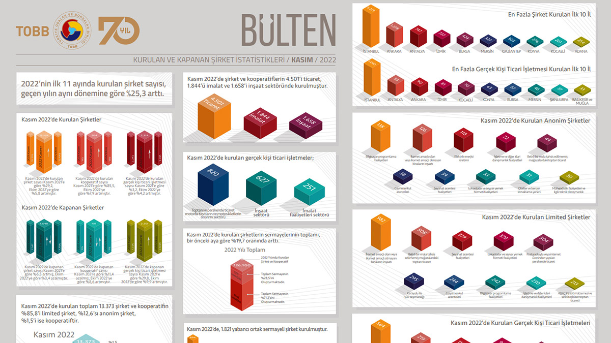 2022'nin ilk 11 ayında kurulan şirket sayısı arttı