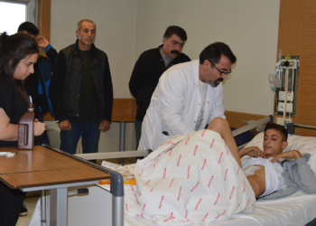 Traktör ile römork arasına sıkışan Beyar'dan iyi haber