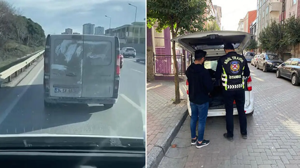 Ambulansa yol vermeyen minibüse ceza