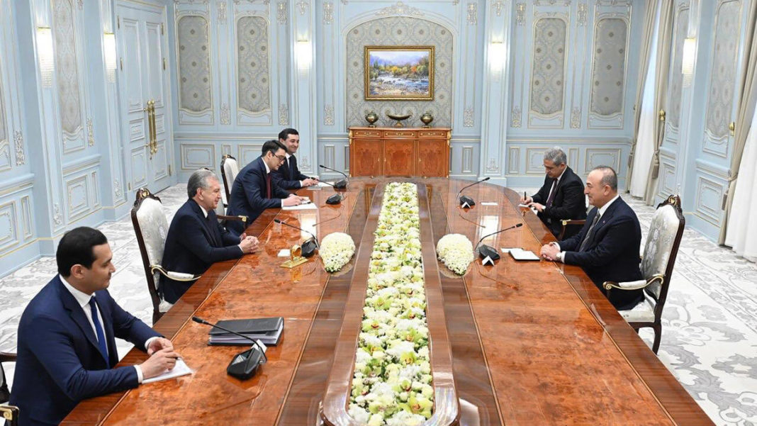 Çavuşoğlu, Özbekistan Cumhurbaşkanı ile görüştü