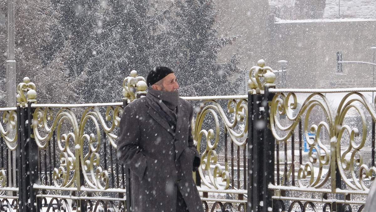 Erzurum'da kar yağışı başladı