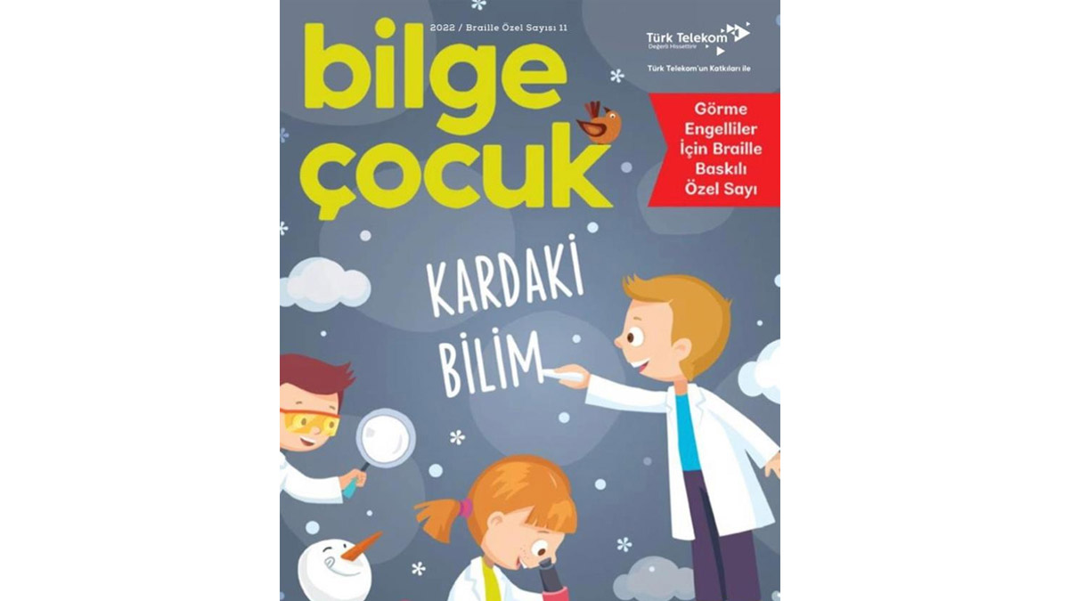 Görme engelli çocuklara braille alfabesiyle dergi