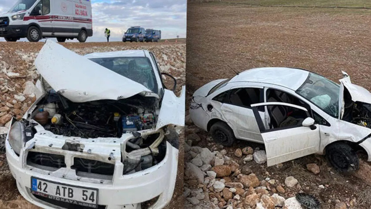 Karaman'da otomobil şarampole devrildi: 2 ölü, 1 yaralı