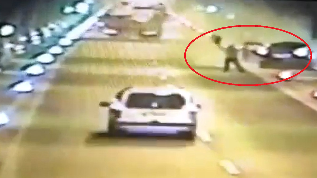 Ordu’da tünelde otomobil yangını kamerada