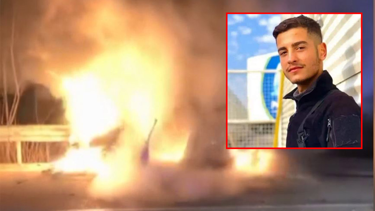 Alev alan otomobilin içinde sıkışan enes öldü