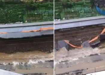Rize'de yol dere yatağına çöktü