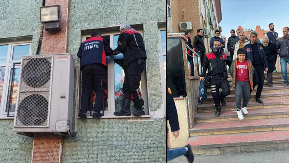 Siirt'te okulda unutulan öğrenciyi itfaiye kurtardı