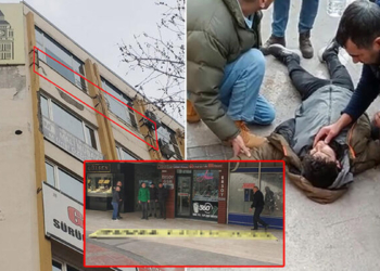 Sökülen tabelanın üzerine düştüğü yiğit yaralandı