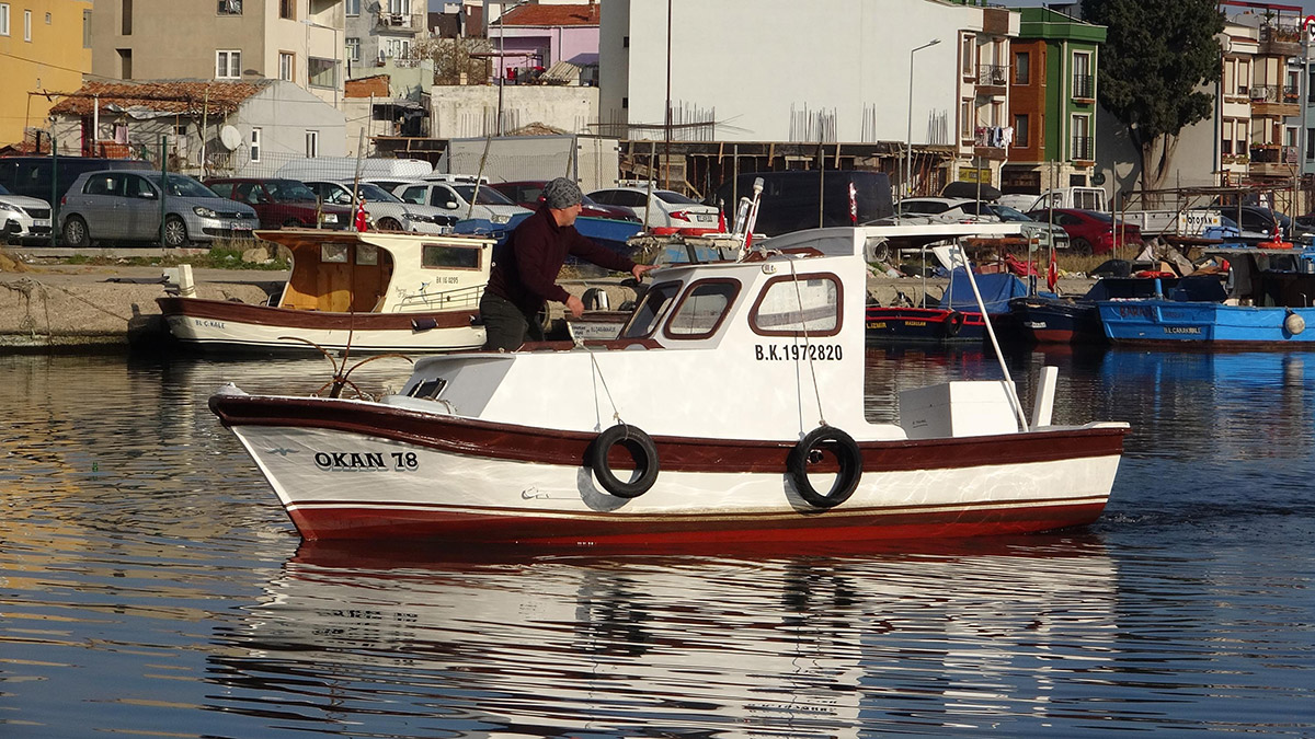 Çanakkale'de, geçen ay etkili olan batı rüzgarları nedeniyle yaklaşık 300 balıkçının teknesini bağladığı Sarıçay'da yosun ve otlar, balıkçılara zor anlar yaşatıyor.