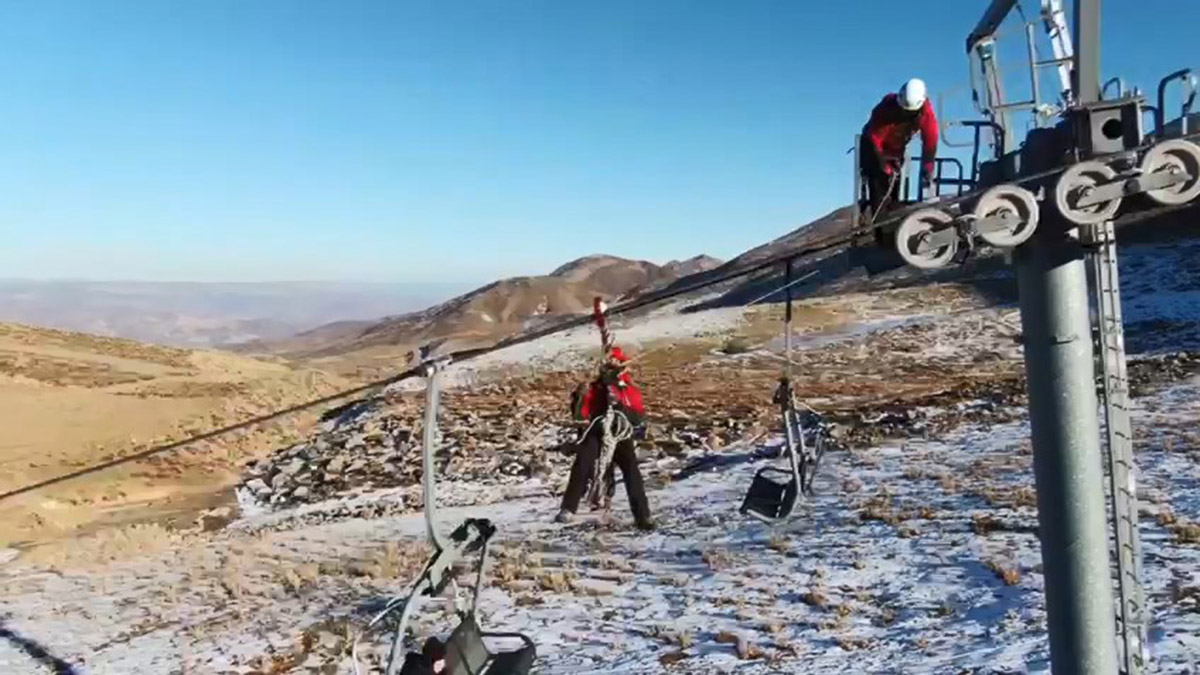 Hesarek Kayak Merkezinde arama kurtarma tatbikatı
