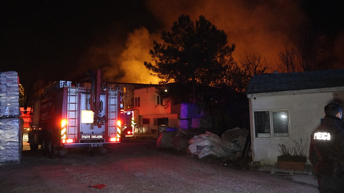 Bursa'da geri dönüşüm tesisinde yangın