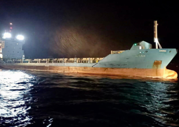 Kargo gemisi Çanakkale Boğazı'na demir attı
