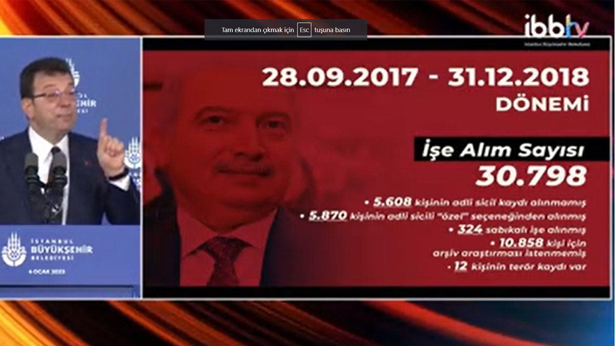 İstanbul Büyükşehir Belediye Başkanı Ekrem İmamoğlu'ndan İBB'ye terör soruşturmasına tepki. İmamoğlu, "Asla olmaz denilen her şeyi iktidar teker teker yaptı" dedi.