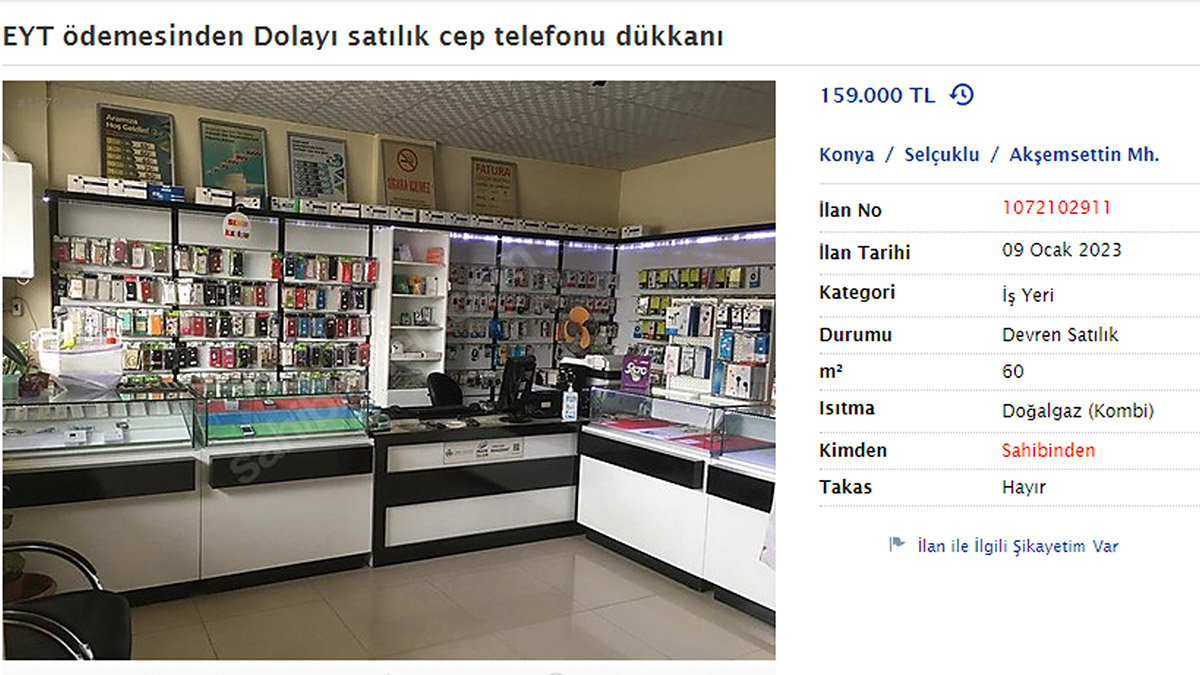 'EYT nedeniyle satılık' ilanları