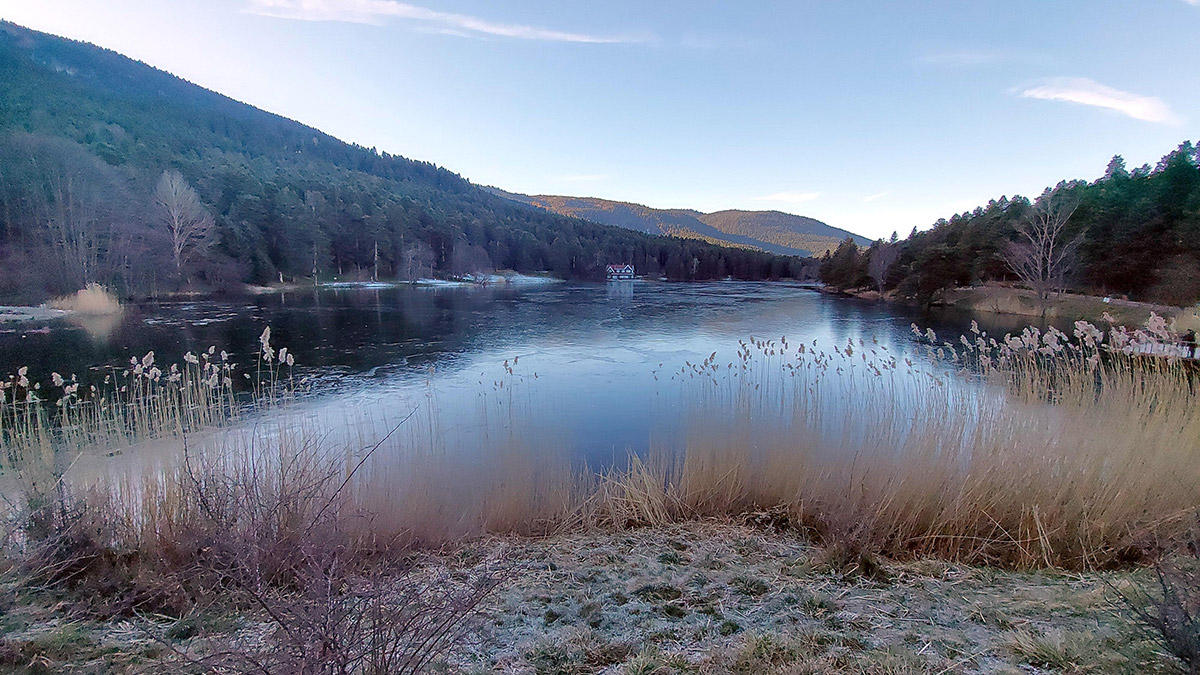 Gölcük Tabiat Parkı'ndaki göl dondu