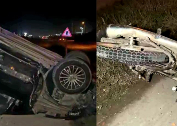 Motosikletin ikiye bölündüğü kazada 1 kişi öldü