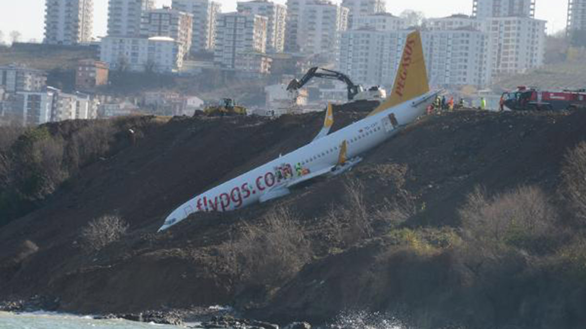 Pistten çıkan uçakta yolcuların 'ölüm korkusu'
