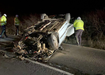 Tekirdağ'da takla atan otomobildeki sürücü öldü