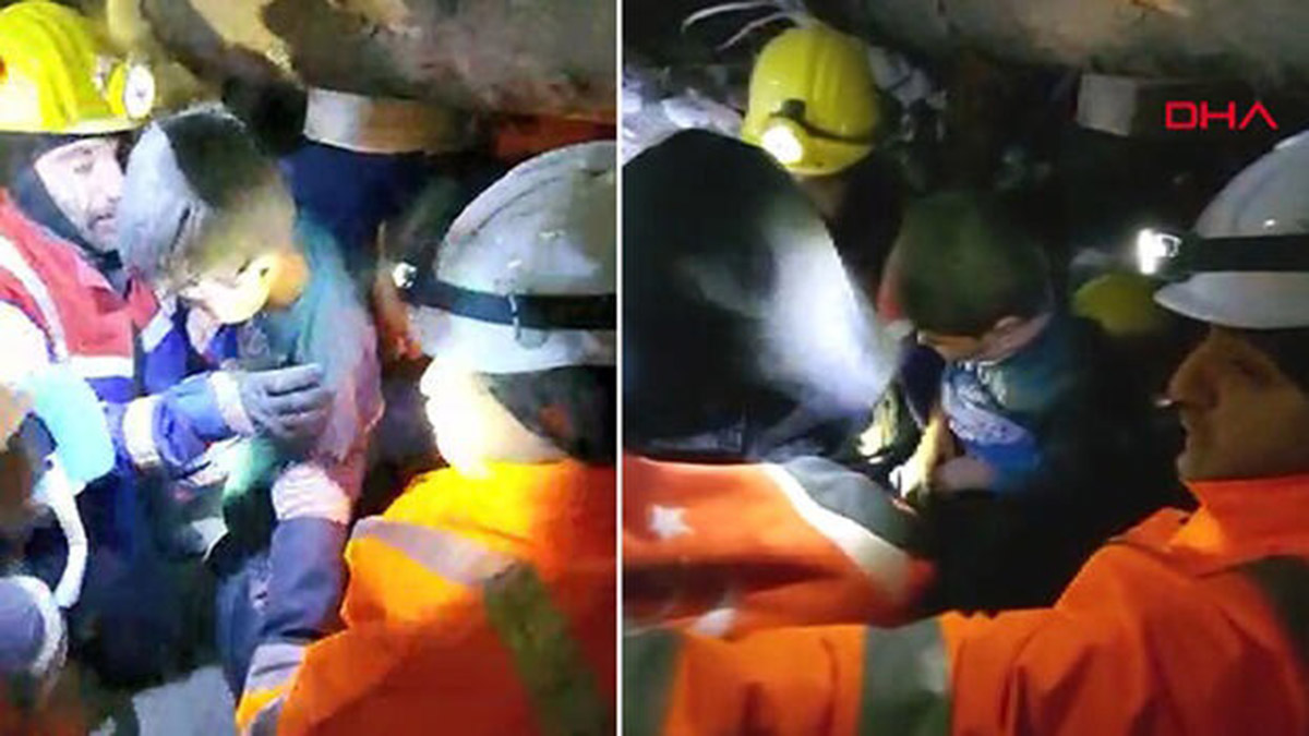 7 yaşındaki Ahmet, 70 saat sonra enkazdan kurtarıldı