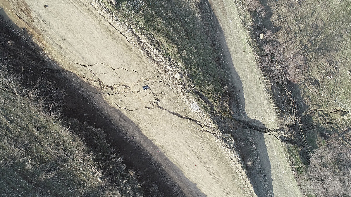 Adıyaman’daki fay kırığı havadan görüntülendi