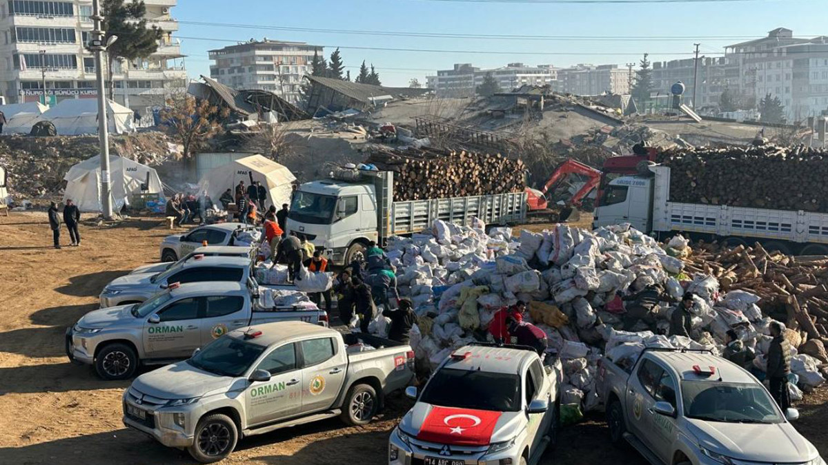 Bakanlıktan depremzedelere odun yardımı