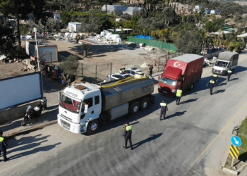 Bodrum'da hafriyat kamyonu denetimi