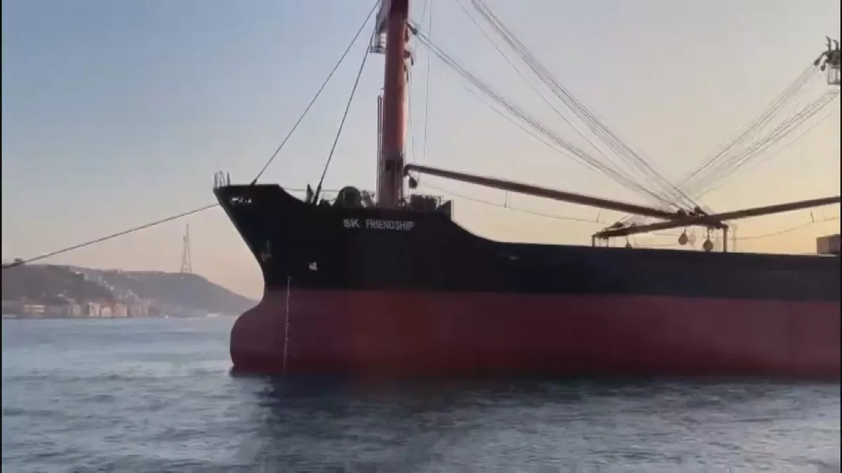 Boğaz'da arıza yapan kargo gemisi demirletildi