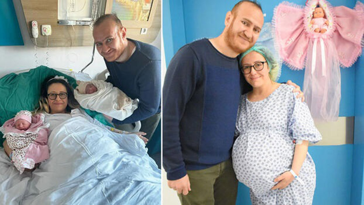 Depremzede çiftin ikizleri dünyaya geldi